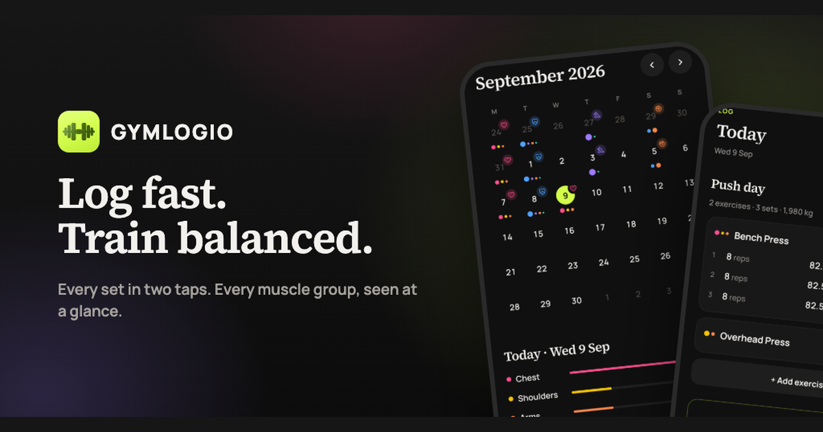 Gymlogio — Log fast. Train balanced.